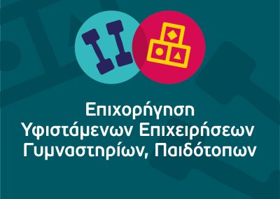 Επιχορήγηση υφισταμένων επιχειρήσεων γυμναστηρίων, παιδότοπων